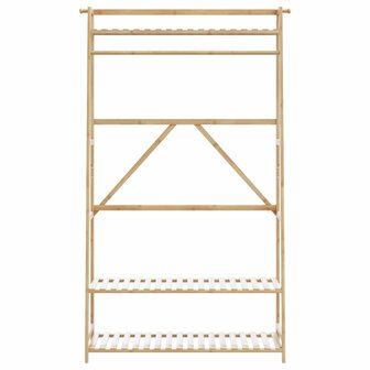 Kledingrek met schappen 110x40x180 cm bamboe 3