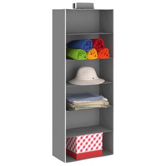 Kledingorganisers hangend 2 st met 6 schappen stof 3