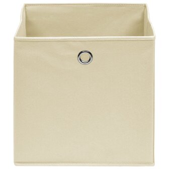 Opbergboxen 10 st 32x32x32 cm stof cr&egrave;mekleurig 3