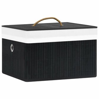Opbergboxen 4 st bamboe zwart 2