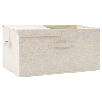 Opbergbox 50x30x25 cm stof cr&egrave;mekleurig 6