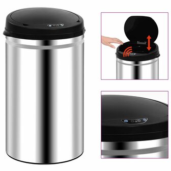 Prullenbak met automatische sensor 40 L roestvrij staal 1