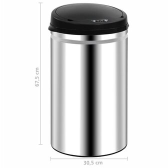 Prullenbak met automatische sensor 40 L roestvrij staal 8