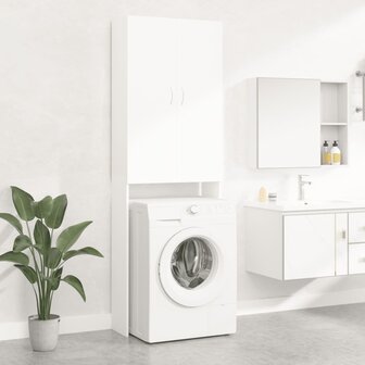 Wasmachinekast 64x25,5x190 cm wit 1