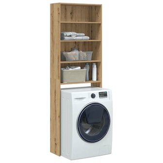 Wasmachinekast 64x24x190 cm artisanaal eikenkleur 1