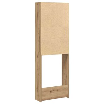 Wasmachinekast 64x24x190 cm artisanaal eikenkleur 8