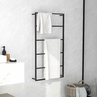 Handdoekenrek 60x10x116 cm staal zwart 1