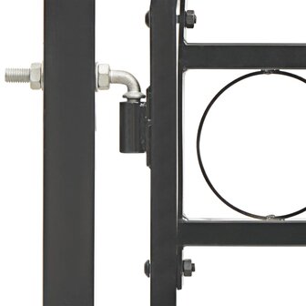 Poort met gebogen bovenkant 100x150 cm staal zwart 3