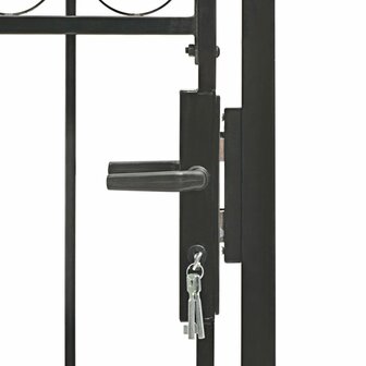 Poort met gebogen bovenkant 100x150 cm staal zwart 4