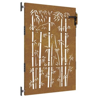 Poort 85x150 cm bamboe-ontwerp cortenstaal 2