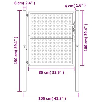 Poort 105x150 cm staal antracietkleurig 6