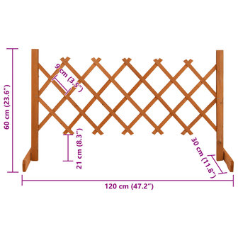 Tuinlatwerk 120x60 cm massief vurenhout oranje 7