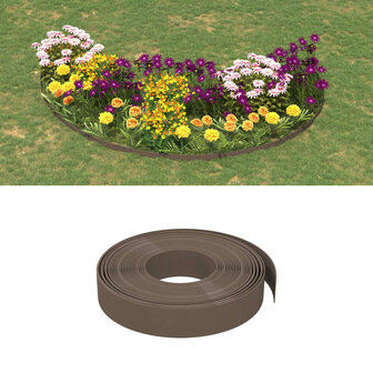 Tuinranden 5 st 10 m 10 cm polyetheen bruin 1