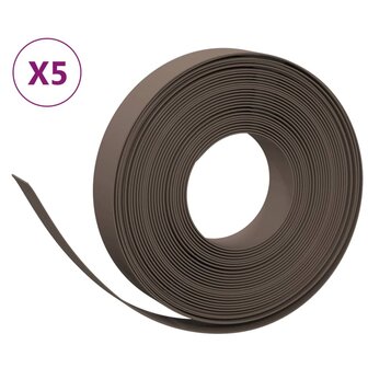 Tuinranden 5 st 10 m 10 cm polyetheen bruin 2