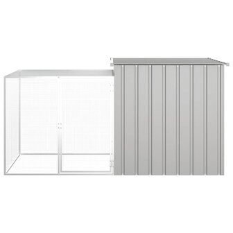 Kippenhok 200x91x100 cm gegalvaniseerd staal grijs 3