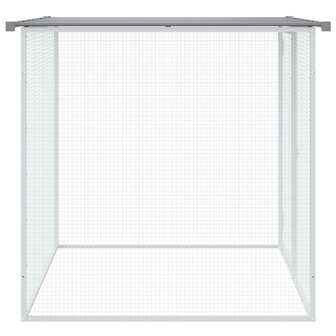 Kippenhok met dak 103x98x90 cm gegalvaniseerd staal lichtgrijs 4