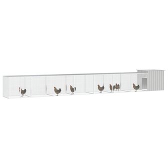 Kippenhok 800x91x100 cm gegalvaniseerd staal grijs 2