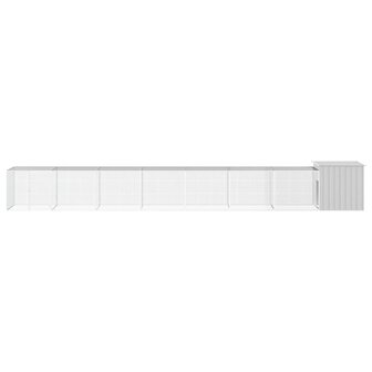Kippenhok 800x91x100 cm gegalvaniseerd staal grijs 3