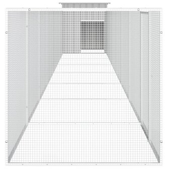 Kippenhok 800x91x100 cm gegalvaniseerd staal grijs 4