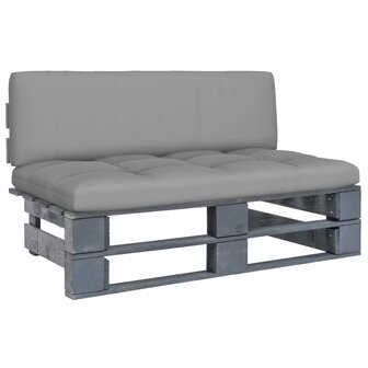 Tuinmiddenbank pallet ge&iuml;mpregneerd grenenhout grijs 1