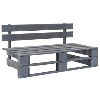 Tuinmiddenbank pallet ge&iuml;mpregneerd grenenhout grijs 8