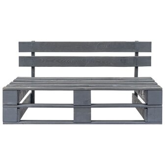 Tuinmiddenbank pallet ge&iuml;mpregneerd grenenhout grijs 9