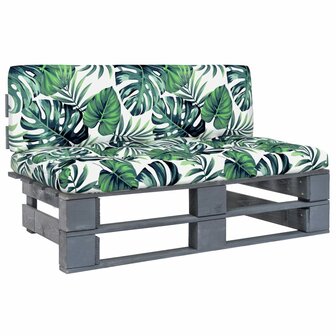 Tuinmiddenbank pallet ge&iuml;mpregneerd grenenhout grijs 1