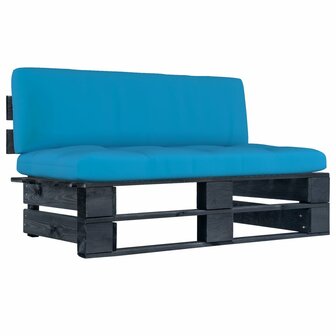 Tuinmiddenbank pallet zwart ge&iuml;mpregneerd grenenhout 1