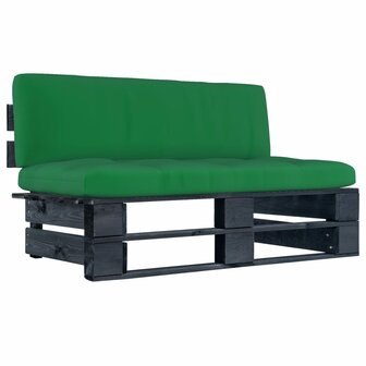 Tuinmiddenbank pallet zwart ge&iuml;mpregneerd grenenhout 1