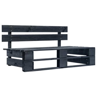 Tuinmiddenbank pallet zwart ge&iuml;mpregneerd grenenhout 2
