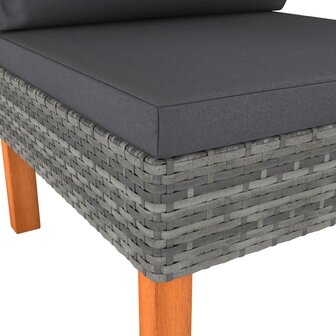 Middenbanken 2 st poly rattan en massief eucalyptushout 7