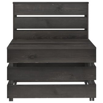 Tuinmiddenbank pallet ge&iuml;mpregneerd grenenhout grijs 2