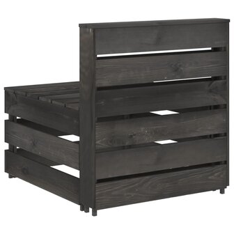 Tuinmiddenbank pallet ge&iuml;mpregneerd grenenhout grijs 4
