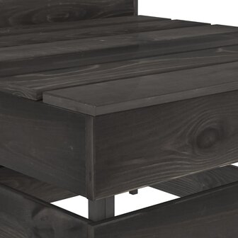Tuinmiddenbank pallet ge&iuml;mpregneerd grenenhout grijs 5
