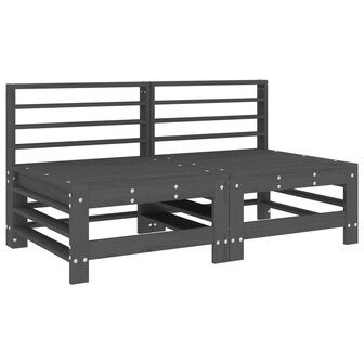 Tuinmiddenbanken 2 st massief grenenhout grijs 2