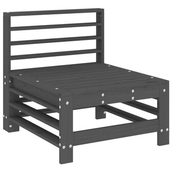 Tuinmiddenbanken 2 st massief grenenhout grijs 3