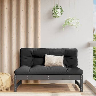 Tuinmiddenbank 120x80 cm massief grenenhout grijs 1