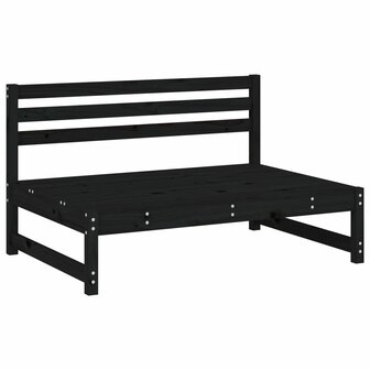 Tuinmiddenbank 120x80 cm massief grenenhout zwart 2