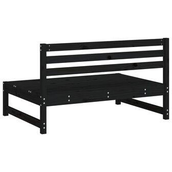 Tuinmiddenbank 120x80 cm massief grenenhout zwart 5