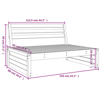 Tuinmiddenbank 120x80 cm massief grenenhout 7