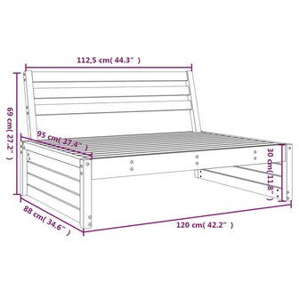 Tuinmiddenbank 120x80 cm ge&iuml;mpregneerd grenenhout 7