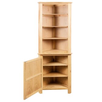 Hoekkast 59x36x180 cm massief eikenhout 3