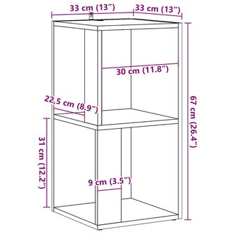 Hoekkast 33x33x67 cm bewerkt hout oud houtkleurig 9