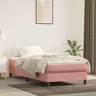 Pocketveringmatras 80x210x20 cm fluweel roze 1