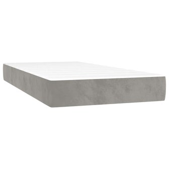 Pocketveringmatras 80x220x20 cm fluweel lichtgrijs 2