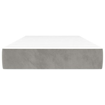 Pocketveringmatras 80x220x20 cm fluweel lichtgrijs 3