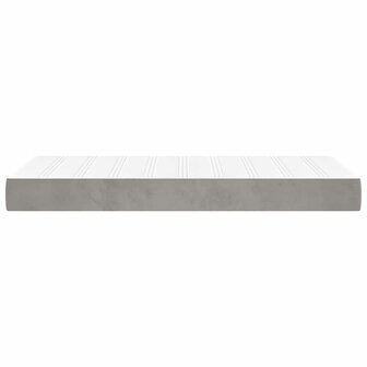 Pocketveringmatras 80x220x20 cm fluweel lichtgrijs 4