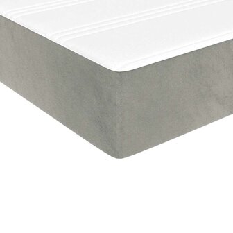 Pocketveringmatras 80x220x20 cm fluweel lichtgrijs 5