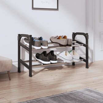 Schoenenrek met 2 schappen verlengbaar 119x24x37 cm 1