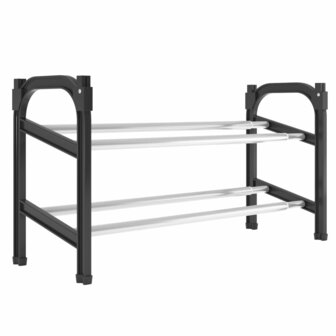 Schoenenrek met 2 schappen verlengbaar 119x24x37 cm 2
